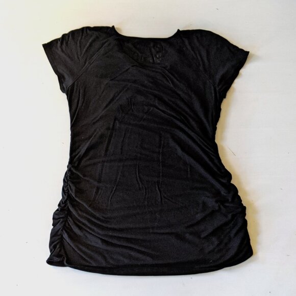 Motherhood Maternity Medium V-Neck Black T-Shirt - Pea in the Pod - Picture 3 of 3